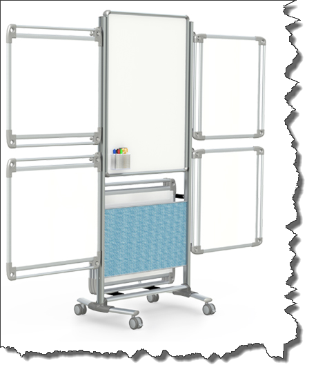 Mobile white board - with add-on personal white boards